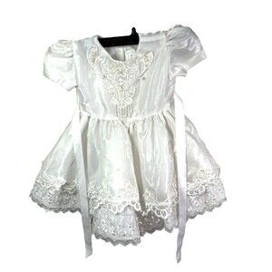 JUST DARLING Girls White Baptism Christening Size 18 months? See measurements